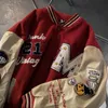 Herenjacks hiphop geborduurd honkbal uniform jas Europeaan Amerikaanse retro hiphop bommenwerper lente herfst losse casual punkpaar 221006