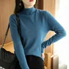 Femmes tricots t-shirts demi-haut cou femmes pull femme laine pull épais automne hiver coréen tricot chemise de fond mince chaud pull 221007