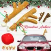 Christmas Decorations Car Decoration Plush Hanging Antler Pendant Ornament Rudolf Reindeer Jingle Bells Xmas