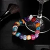 Charm Bracelets Handmade Jewelry Colorf Charm Bracelets Natural Stone Energy Volcanic Yoga Bangle For Women Men Party Club Decor 1208 Dhdsj