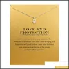 Pendant Necklaces Love Heart Choker Necklaces With Card Gold Sier Hand Pendant Necklace For Fashion Women Jewelry Gifts And Mjfashion Dhlpx