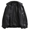 Мужская кожаная куртка PU Bucke Men Black Soft Motorcycle Biker Mashion Coats мужские карманы для бомбардировщиков 221007