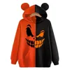 Sweats à capuche pour femmes Sweatshirts Unisexe Pumpkin Face Hoodie Halloween Orange Patchwork Costumes 221007