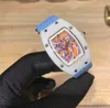 Watches Wristwatch Designer Mechanics Luxury Watches Richa Milles Wristwatch Watch Watch Cotton Candy Ceramic Shell Two Eeedle Automatic QVM1 VE6F