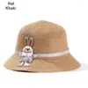 Hats 2-8 Year Wide Brim Breathable Beach Hat Children Set Summer Holiday Travel Pink Bags Seaside Panama Cap 2022