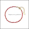 Braccialetti con ciondoli La Monada Filo rosso per mano 925 Sterling Sier Gioielli Bracciali Donna Bracciale in corda Oro 494 B3 Drop Delivery 2021 C Dhn9T