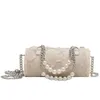 Evening Bags 2022 Trendy High-quality Ladies Pearl Chain Shoulder Bag Fashion Hand-held Handbag Messenger Hand Cylinder