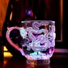 نظارات النبيذ LED Flash Magic Color Change Dragon Cup Water Activated Light-Up Beer Coffee Wine for Whisky Bar Mug Travel Gift Gadgets