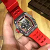 다기능 슈퍼 클론 시계 손목 시계 디자이너 럭셔리 남성 역학적 기계식 시계 Richa Milles Wristwatch 배럴 모양의 탄소 섬유 Millesr DQGC QUGD