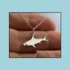 Pendant Necklaces Personality Shark Pendant Necklace Alloy Sier Color Simple Ocean Sea Animal Jewelry Nice Gift Hip Hop Ne Bdejewelry Dh10C