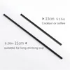 Disposable Cups Straws 500Pcs plastic straws Black Fine soda water Bar Cocktail Cold Drink Straight Long Short rietjes 221007