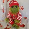 Decorazioni natalizie Grinch Doll Peluche ripiene Simpatico tessuto rosso da Babbo Natale Tessuto Beige Super morbido Durevole Ampio uso Adorabile Albero di Natale Decorazioni per la casa C82