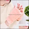 Gants sans doigts pour femmes hivernaux gants sans doigt mti couleur solide dessin anim￩ mit-doigts ￩paississement