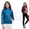 Jaqueta feminina de Women Winter Down Women Casaco quente Jaquetas com capuz ultraleve de manga longa Parka acolchoado Casacos Body Warter Puffer Jacket Oversize 221007