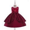 Meisjesjurken Elegant Princess Dress Flower Party For Birthday Kids Ball Jurk Wedding