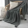 Tópico de manta com borla de café cinza bege com borla para sofá de cama de moda têxtil capa 130x170cmknitt 221007