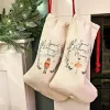 DIY Sublimation Blank Bgas Christmas Decorations Printing Linen Stockings Xmas Socks Halloween Advertising Drawstring Santa Sack Large Gift Kids Personalized