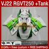 OEM Fairings Tank voor Suzuki RGV250 SAPC VJ22 RGVT250 RGV-250 VJ 22 160NO.153 Groene voorraad RGV RGVT 250 CC 90 91 92 93 94 95 95 96 RGVT-250 1990 1990 1991 1995 1995 1996 Fairement