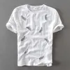 Men's T-Shirts Italy Creative embroidery t-shirt men short sleeve linen and cotton men t shirts casual fashion mens t shirt top camiseta camisa T221006