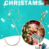 Décorations de Noël 20pcs Crochets de couronne pour arbre suspendu ornement en métal étoile Hook Noël décoration intérieure