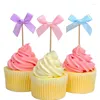 Dekoracja imprezy 20pcs Bowknot Cupcake Topper Pierwszy urodziny dziewczyna ślubna stół baby shower