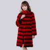 Women's Fur Faux Hight Quality Real Rex Rabbit Coat Winter Lady Long Style Jacket Women Fashion Warm Outerwear 221006