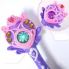 Novelty Games Funny Princess Fully-automatic electronic bubble machine magic wand music and light gun toy children party kids gift 221007