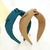 Headbands PROLY New Fashion Women Hair Accessories Wide Side Solid Color Hairband Center Cross Knot Turban Adult Headband Wholesale T221007