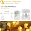 39 ft 100 LED -touwbatterij bediende Waterdrop Lights Fairy String Licht Decor Slaapkamer Patio Buiten Party Bruiloft Kerstboom Garden