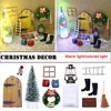 11 pièces maison de poupée elfe porte noël fausse guirlande lumineuse chapeau couronne mini arbre coffrets cadeaux fée jouet maison miniature scène modèle 221007