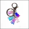 Key Rings Cartoon Colorf Bear Key Chain Resin Cute Animal Keychain For Woman Car Keyrings Diy Bag Purse Funny Jewelry Nice Gi Bdehome Dhatz