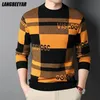 Męskie swetry najwyższej klasy marka mody Luksusowa uliczna noszenie Knit Pullower list Sweter Autum zimowy swobodny sweter odzieży 221007