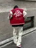 Chaquetas de los hombres Moda retro alfabeto bordado chaqueta de béisbol hombres ins hip hop hiphop pareja chaqueta tendencia americana calle estilo Harajuku 221007