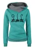 Kvinnors hoodies tröjor huvtröjor kvinnor hösten vinter mode katt prinad långärmhet överdimensionerade tröjor tröja vintage varma huvtröjor ropa mujer 221007