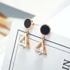 Stud Earrings Ladies Temprament Trangle For Women Rose Gold Stainless Steel Delicate Geometric Dangle Earring Female Accessories