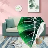 Deken Super Soft Philodendron Gloriosum Gedrukte groene bladeren Giant Fleece Cozy Leaf 221007