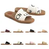 2022 Slippers Designer Women Woody Flat Mules Sandals Slides Sail Canvas White Black Women Outdoor Beach Slipper shoes