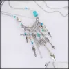 Chaînes Chaînes Kuziduocai Mode Fine Bijoux Rétro Style Ethnique Perle Perlée Cupidons Flèche Mti- Colliers Pendentif Pour Femmes 3470 Q2 Dhkr0