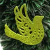 Julekorationer 1 st tr￤d levererar f￤rger Pigeon Bird Xmas Ornament 9.5x9cm Glitter Powder Party Holidays h￤ngsmycken