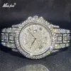 Montres-bracelets Relogio Masculino Luxe MISSFOX Ice Out Diamant Montre Multifonction Jour Date Ajuster Calendrier Montres À Quartz Pour Hommes Dro 221007