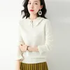 Damesbreien T Tees Autumn en Winter Cashmere Wol Sweater Vrouw Polo Collar Pearl Fungus Design Doestuk Casual gebreide jas om warm te houden 221007