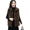 Gilets pour femmes élégant imiter lapin fourrure gilet veste hiver femmes gilet haut fourrure Onepiece épaissi chaud dames gilet manteau F198 221007