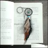 Keychains Mini Dream Catcher Keychain Creatieve auto Accessoires Hangende handgemaakte vintage veer Decoratie Ornament Party Gifts Keych Dh42B