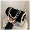 Evening Bags 2022 Trendy High-quality Ladies Pearl Chain Shoulder Bag Fashion Hand-held Handbag Messenger Hand Cylinder