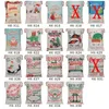 Christmas Canvas Santa Sacks Gift Bags Large Organic Heavy Bag Decoration Drawstring With Reindeers Claus Bag for kids 300pcs DAS496