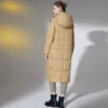 Parkas de plumón para mujer, chaqueta de invierno para mujer, abrigos para mujer, chaqueta acolchada larga informal cálida, Parka acolchada con capucha, prendas de vestir exteriores para mujer, ropa 221007