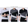 Mens Tshirts Browon Sonbahar Moda Artı Boyutu 5xl T Sabah Yaka Renkli Patchwork Tshirt Uzun Kollu Tshirt Erkekler 221007