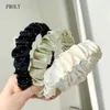 Hoofdbanden proly nieuwe mode -strass haaraccessoires geplooide haarband vaste kleur tulband volwassen frisse kleur hoofddeksel hoofdband groothandel T221007