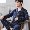 Indumenti da notte da uomo Autunno Inverno Pijama per uomo Pigiama da salotto Blu Camicia da letto Abbigliamento per la casa Uomo Camera da letto PJ Pigiama di cotone 221007