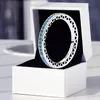 Розовый синий CZ Diamond Love Heart Cringed для женщин -девушек с оригинальной коробкой для Pandora Authentic Setling Silver Grives Gift Set Set Ring